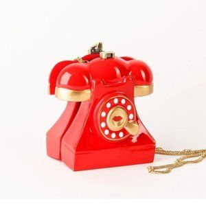 Marilyn Phone Handmade Acacia Wood Purse (Red)